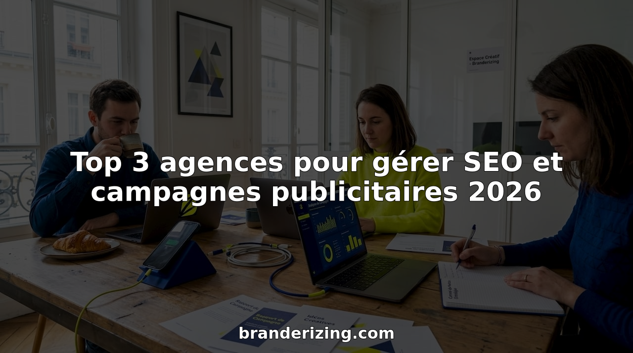 Une équipe marketing en pleine réflexion autour d'une grande table baignée de lumière.