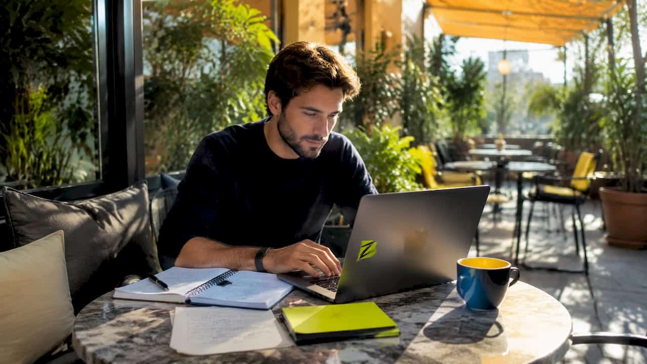 Un professionnel du SEO en train d’étudier sa stratégie depuis chez lui