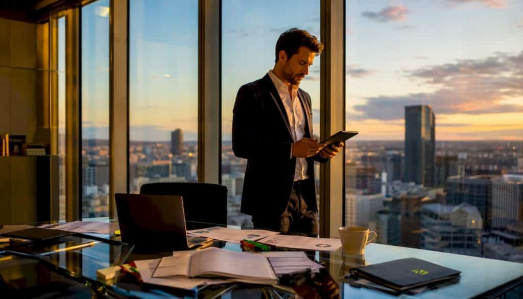 Responsable commercial en pleine réunion