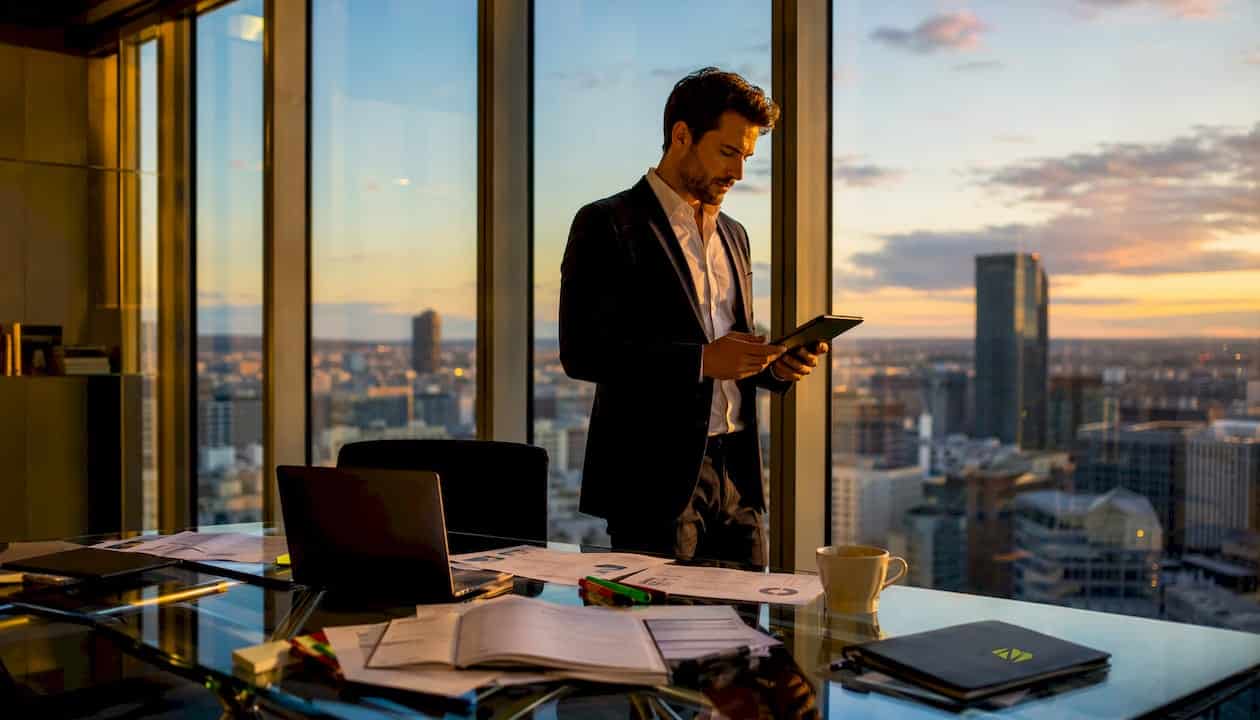 Responsable commercial en pleine réunion
