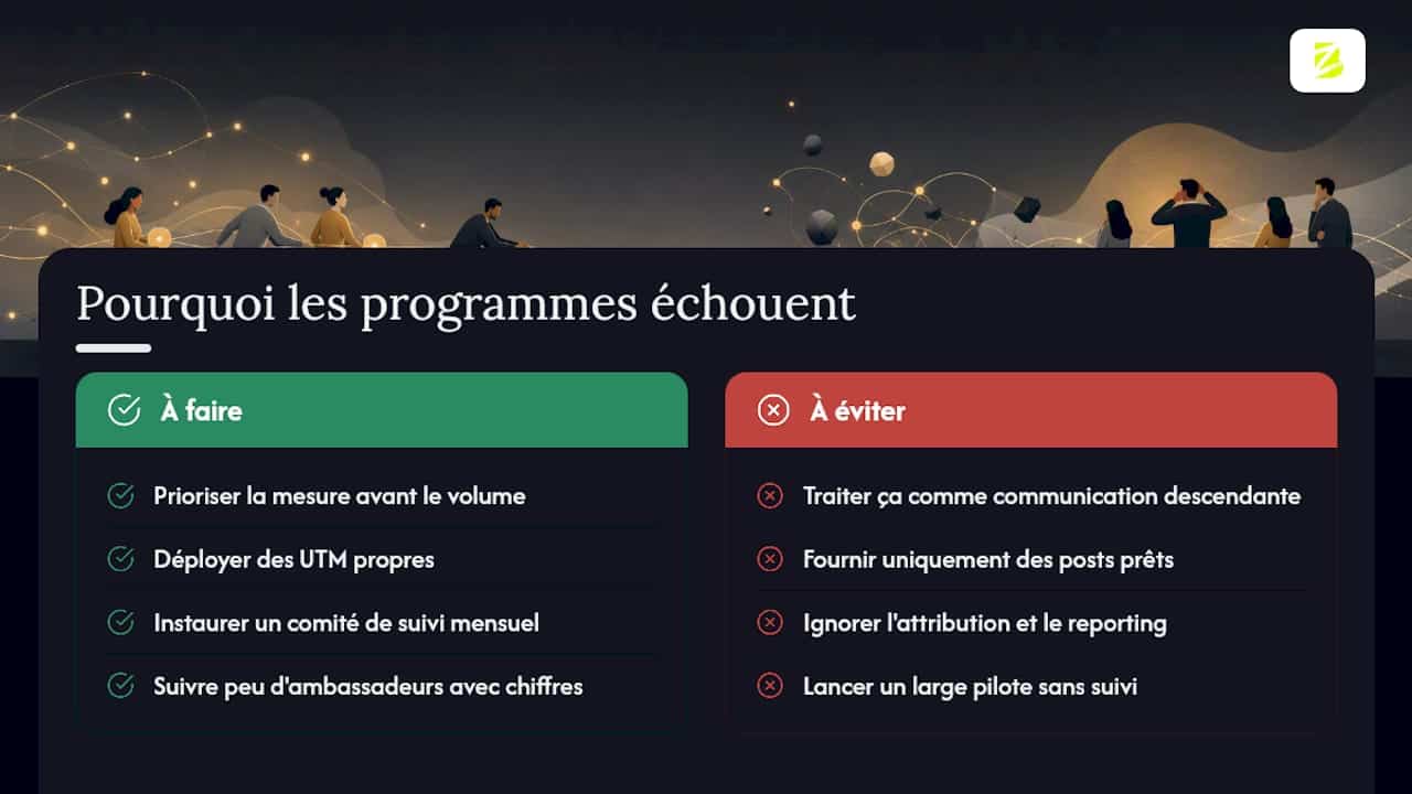 Ce que l'expérience du terrain révèle sur les programmes qui échouent — overview diagram