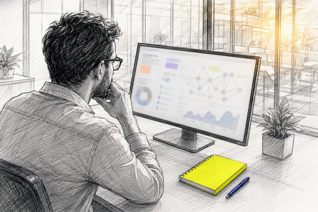 Analyste en train d'étudier un profil de backlinks
