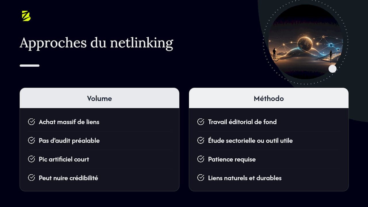 Une perspective pratique sur le netlinking — overview diagram