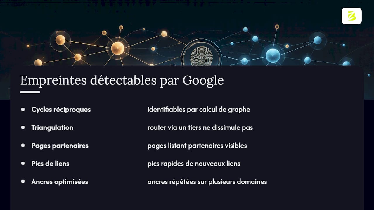Indicateurs de détection des échanges de liens