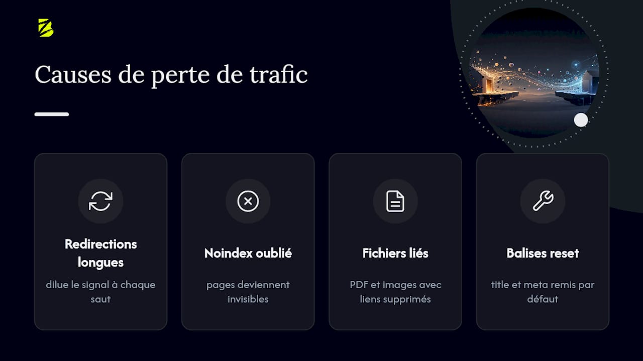 Quatre risques techniques à surveiller après une migration SEO
