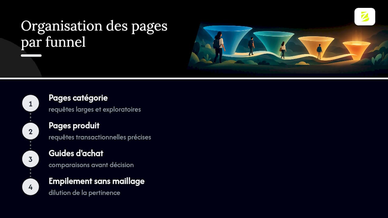 Parcours des pages SEO dans le tunnel B2C