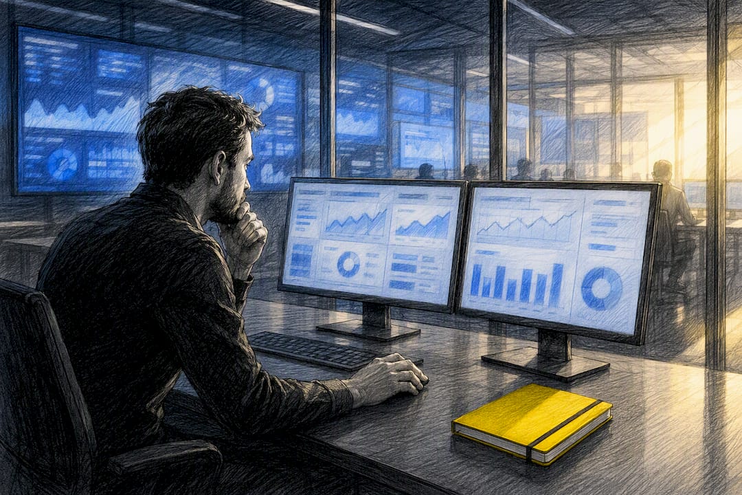 Analyste en train d’examiner un rapport d’audit des campagnes publicitaires