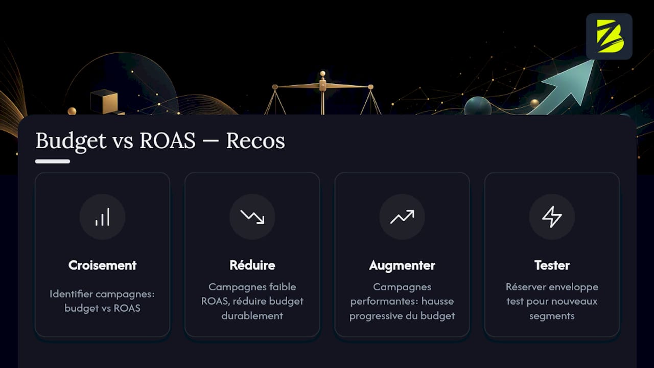 Répartition du budget en fonction du ROAS des campagnes