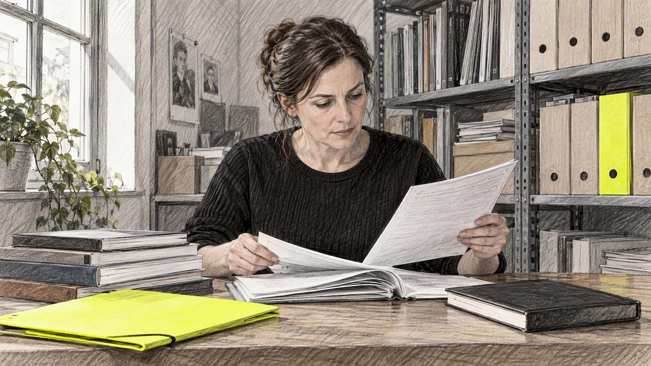 Éditrice qui vérifie les sources d’un contenu