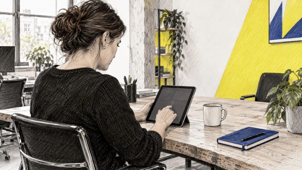 Responsable marketing complétant un formulaire B2B