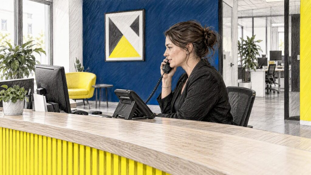 Responsable prenant un appel entrant