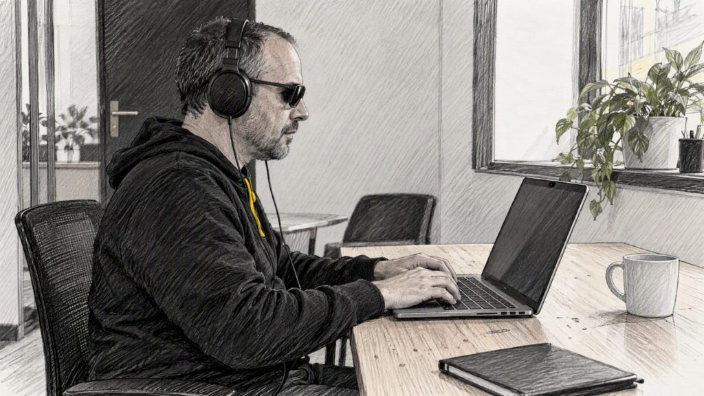 Un utilisateur aveugle explore un site web au clavier
