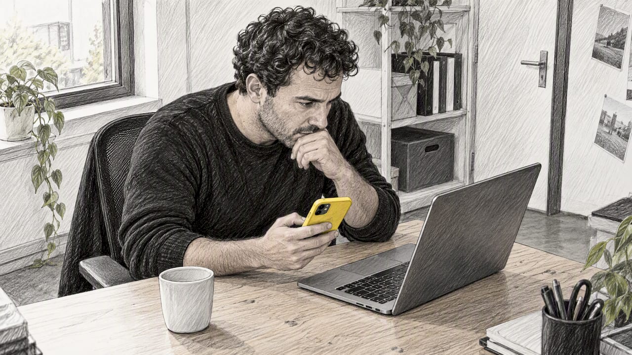 Testeur comparant un site sur deux appareils