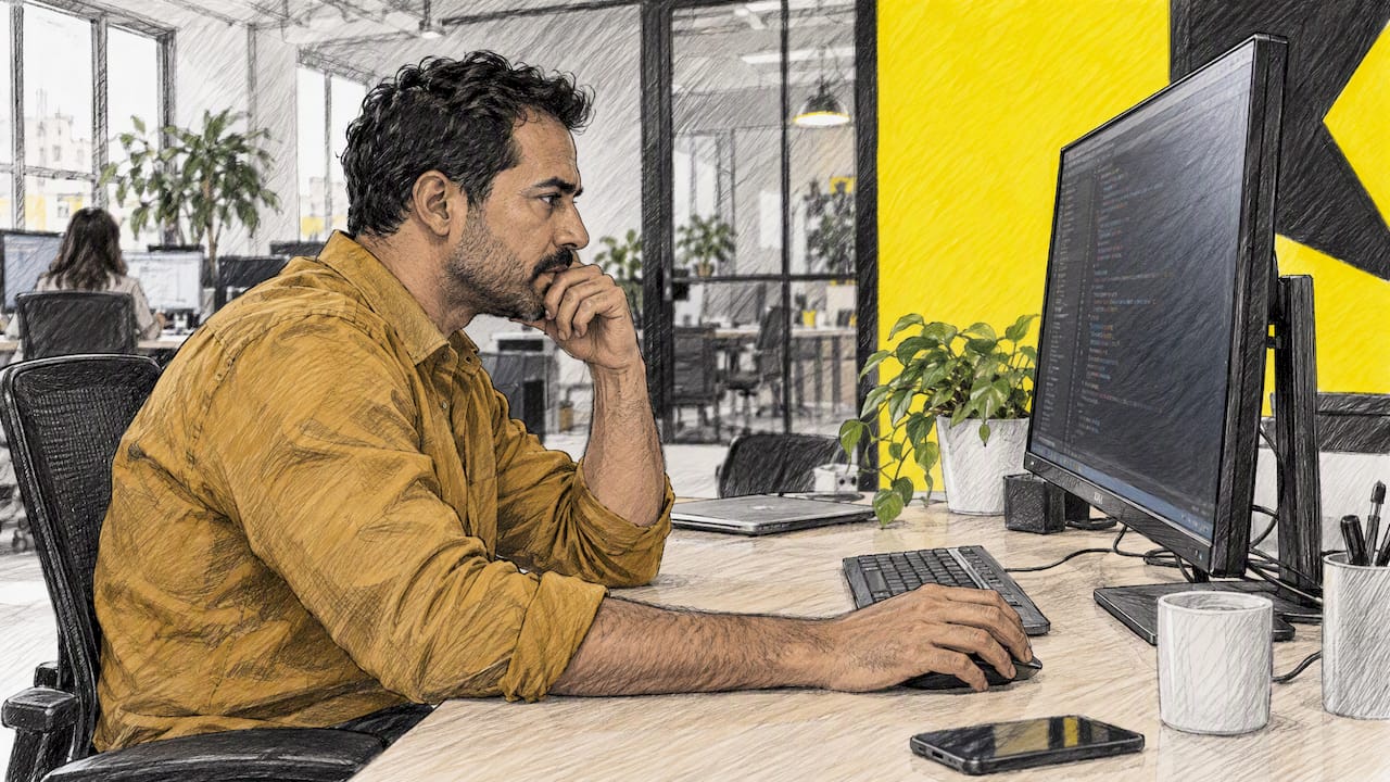 Consultant analysant le code hreflang sur son écran