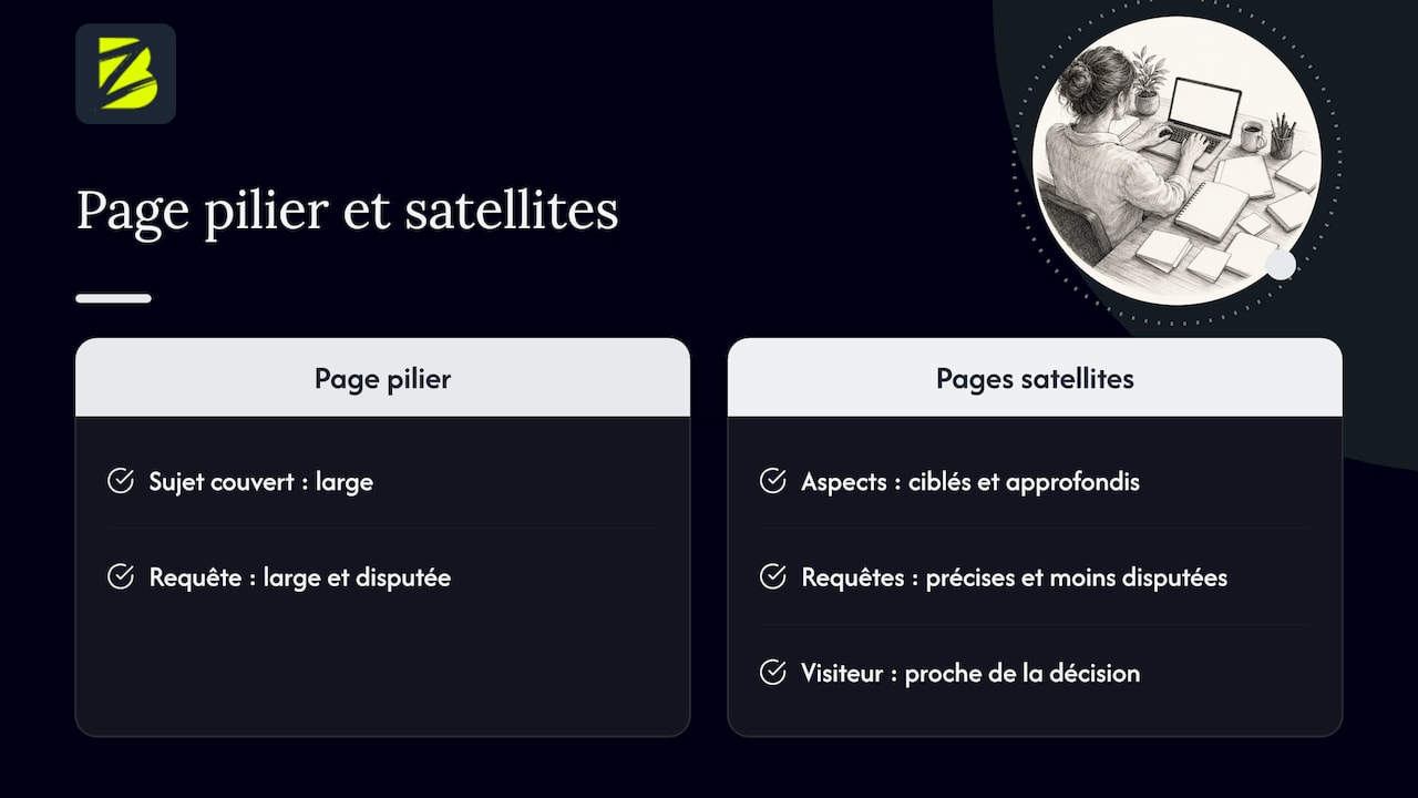 Page pilier reliée à ses articles satellites