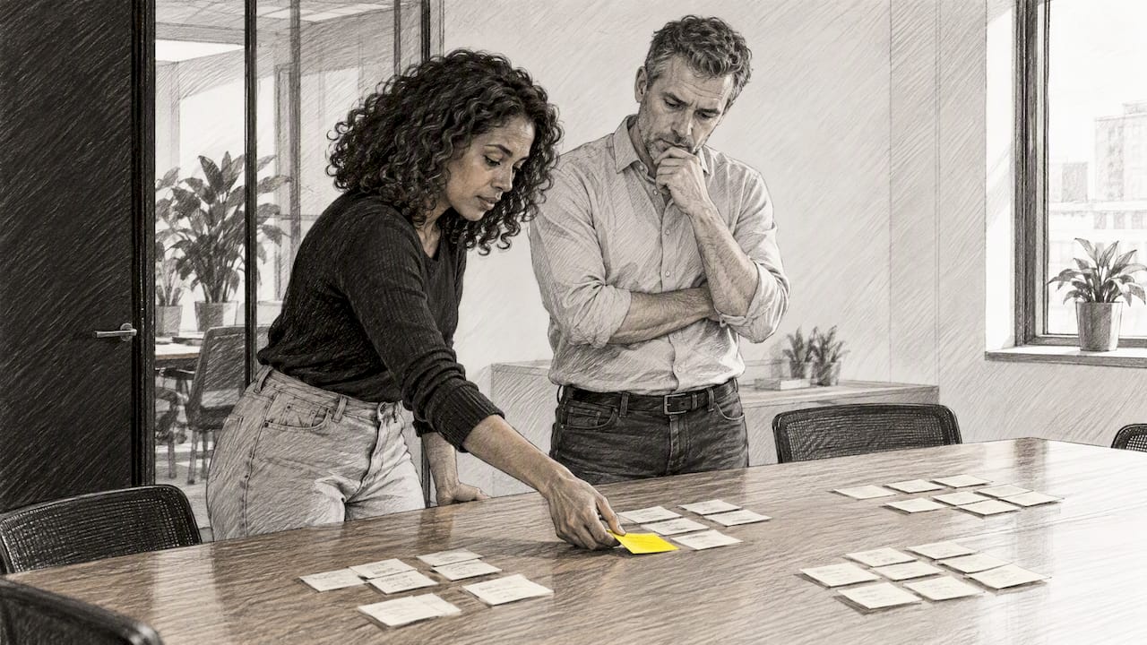 Chefs de marketing analysant différents positionnements de marque