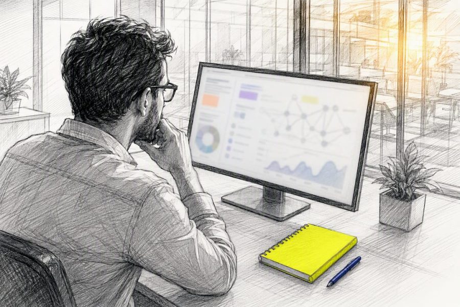 Analyste en train d'étudier un profil de backlinks