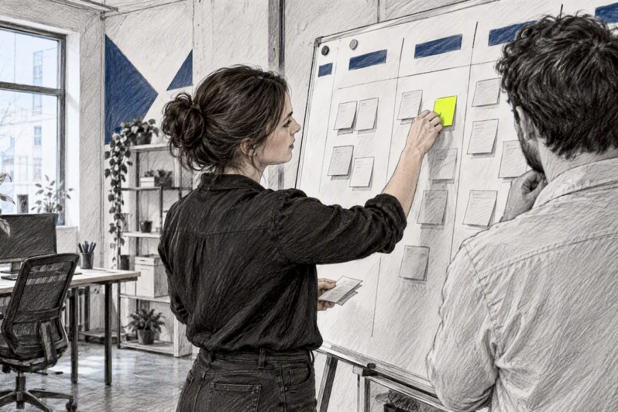 Équipe en train de planifier les phases d’un site web