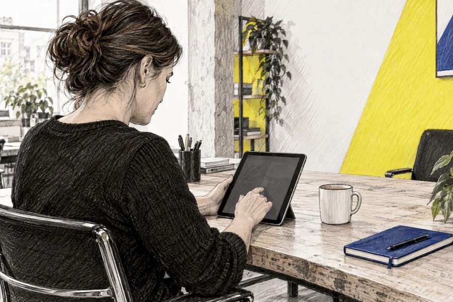 Responsable marketing complétant un formulaire B2B