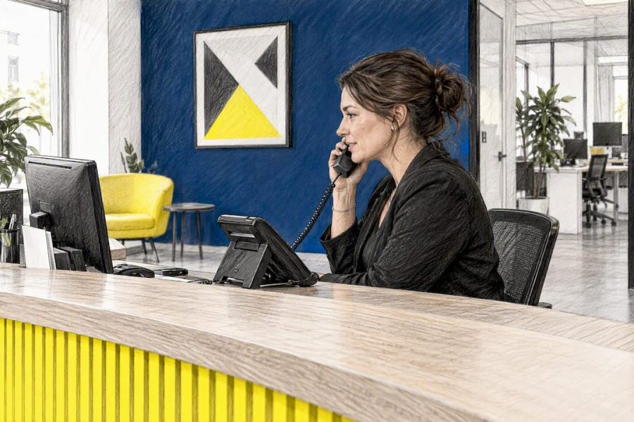 Responsable prenant un appel entrant